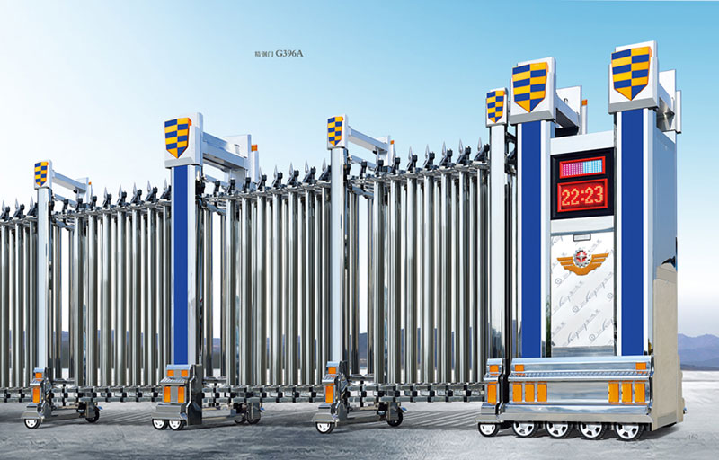 精鋼門G396A不銹鋼伸縮門