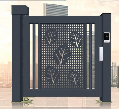 其他 - 一體廣告門小區(qū)出入口平開門感應(yīng)式門禁柵欄門不銹鋼電動智能小門