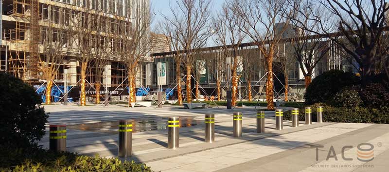 紹興金昌國際金融中心升降柱案例 - 中出網(wǎng)-智能出入口與停車充電門戶