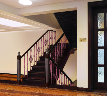 高端鋁藝樓梯-HLY612-3效果圖