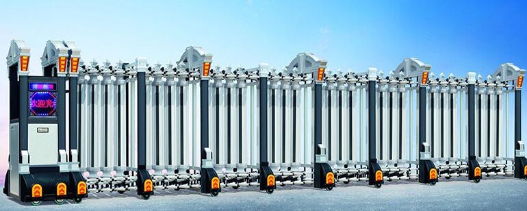 唐山出安智能電動(dòng)伸縮門安裝在渤海豪庭大門口