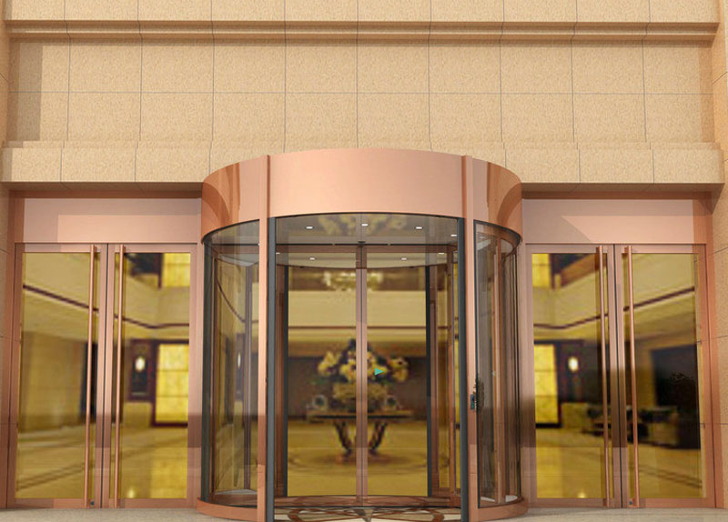 邯鄲出安智能旋轉(zhuǎn)門(mén)安裝在頤景藍(lán)灣大門(mén)口