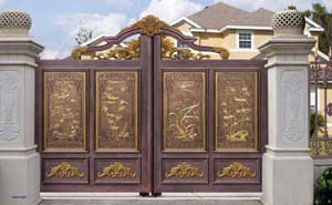 河源出安智能庭院大門為河源凱旋國際增添色彩