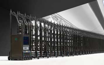 電動伸縮門 - 電動伸縮門-鑄鋁門