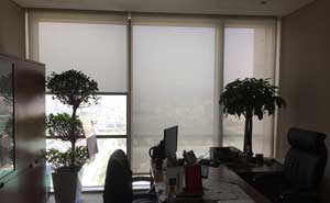 中國(guó)建筑大廈電動(dòng)布藝開合簾案例